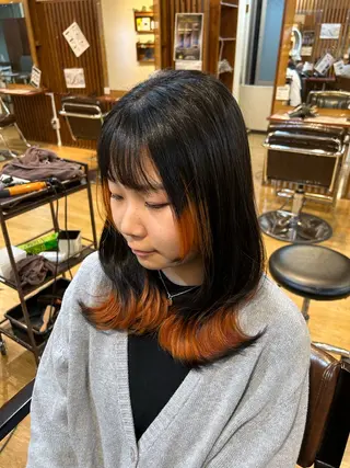 ロング カラー 林 佑哉のヘアスタイル