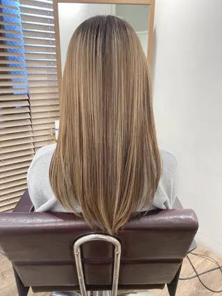 ロング カラー ハイライト⭐️上野 高広のヘアスタイル