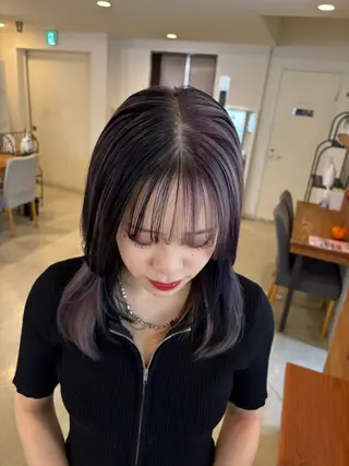 セミロング カラー 山形 梨沙のヘアスタイル