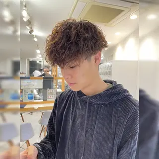 ショート カラー パーマ メンズ お悩み解決 園田翔大のヘアスタイル