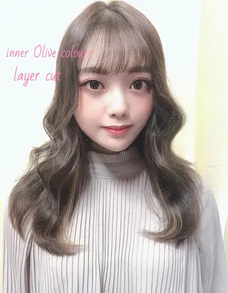 セミロング カラー _WHITE高槻店 yusukeのヘアスタイル