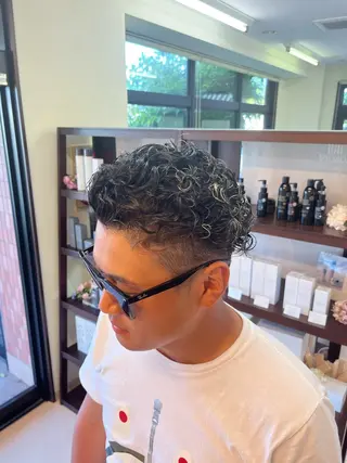 ショート パーマ メンズ 樋口智士/倉敷/中庄 /縮毛矯正/髪質改善のヘアスタイル