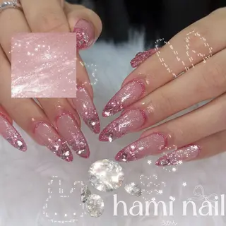 ネイル 🎀うかん 🎀チップ長さ出しのネイルデザイン