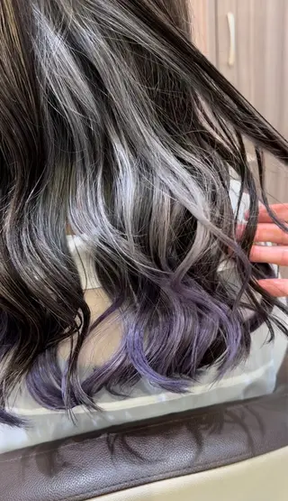 セミロング カラー 【複雑履歴ブリーチ】 中村　玲仁のヘアスタイル
