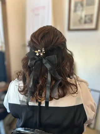 ミディアム ヘアアレンジ 岩村 夏姫のヘアスタイル