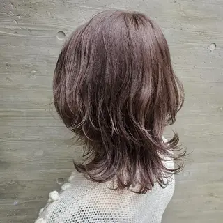 ミディアム カラー 谷 結奈のヘアスタイル