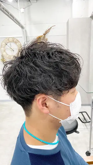 パーマ メンズ ⭐️ショート⭐️美髪 矯正⭐️水口陸のヘアスタイル