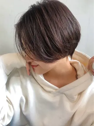 ショート 小顔矯正/レイヤー 透明感カラー✨生真のヘアスタイル