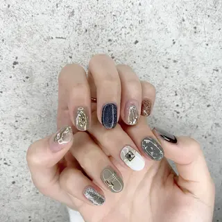 ミディアム カラー パーマ ヘアアレンジ メンズ キッズ ネイル マツエク・マツパ Salon Ｋのネイルデザイン