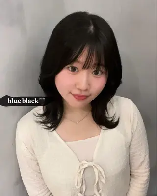 ミディアム カラー 🎀リ  お🎀 カット/縮毛矯正のヘアスタイル