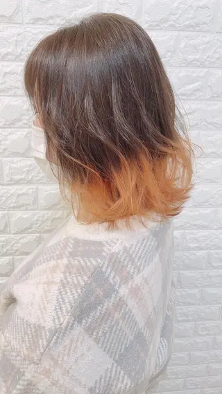ミディアム カラー 福森 みずきのヘアスタイル