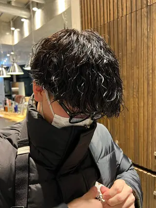 ショート パーマ メンズ 波巻きスパイラルパー マ/シャドウパーマ駿のヘアスタイル