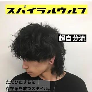 セミロング パーマ メンズ メンズサロン rootのヘアスタイル