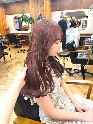 ロング カラー ヘアアレンジ ena/ブリーチなし 透明感・レイヤー🎀のヘアスタイル