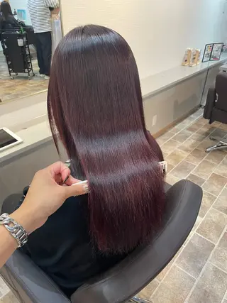ロング カラー パーマ YUI/ ブリーチカラー🌷のヘアスタイル