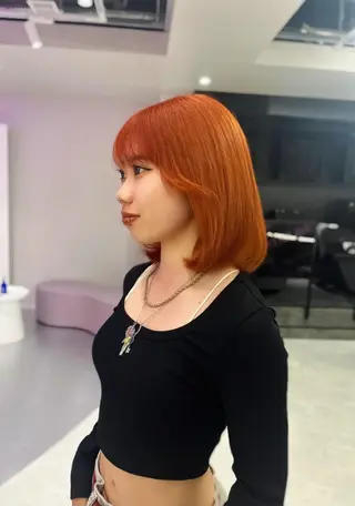 カラー ヘアアレンジ レイヤー/髪質改善 縮毛/ハッシュカットのヘアスタイル