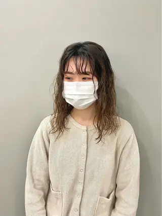 ミディアム パーマ ショート& パーマ　坂本のヘアスタイル