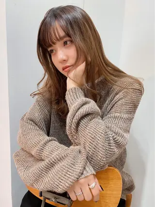 セミロング カラー ブリーチなしカラー/ 髪質改善/寺門束のヘアスタイル