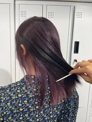 セミロング 横浜🦋ハイトーン 🫐シャドウルーツのヘアスタイル