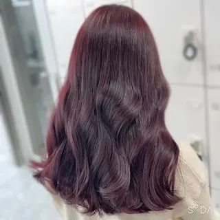 ロング カラー 💗愛され暖色💗 ピンク/レッド💗のヘアスタイル