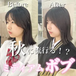ミディアム 似合わせボブ🌟 艶髪特化💗村松優斗のヘアスタイル
