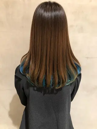 セミロング カラー 大西 直人のヘアスタイル