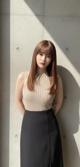 ロング パーマ カラー さく/髪質改善× 縮毛矯正/町田のヘアスタイル