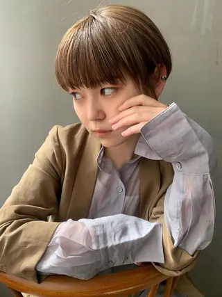 ショート カラー パーマ ヘアアレンジ メンズ キッズ ネイル マツエク・マツパ アイブロウ ウルフレイヤーカット /チヒロのヘアスタイル