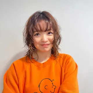 ミディアム パーマ パーマモデル募集中 渥美翔人のヘアスタイル