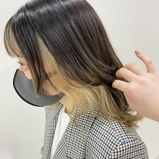 ミディアム カラー マンツーマン女性 美容師 奏のヘアスタイル