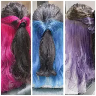 ロング カラー ヘアアレンジ モテ髪透明感❤️ デイズヘアカラーのヘアスタイル