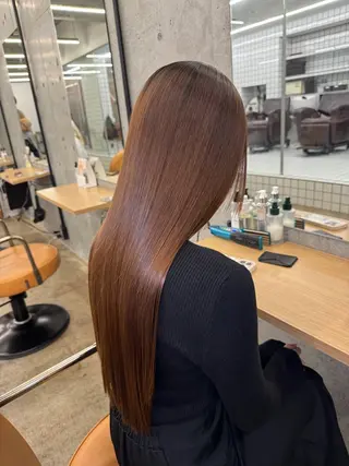 ロング 縮毛矯正×髪質改善× 艶髪カラー 吉原和磨のヘアスタイル