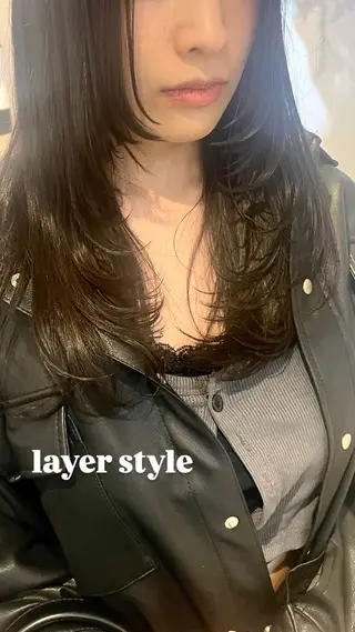 ロング 田中 志織のヘアスタイル