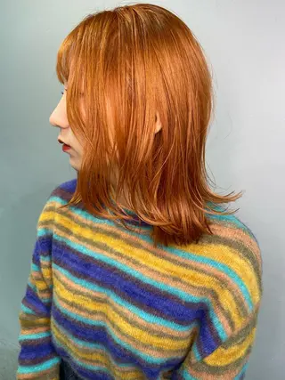 ミディアム カラー 低ダメージパーマ ケアパーマ/武田明大のヘアスタイル