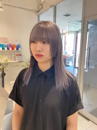 セミロング カラー 浅野 匠のヘアスタイル