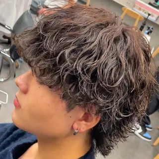 ミディアム パーマ ヘアアレンジ メンズ fifth 石川 凪のヘアスタイル