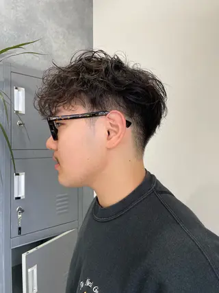 パーマ メンズ ボブモデル募集/ 青木亮太郎のヘアスタイル