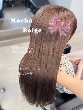 ロング カラー 透明感/グレージュ /韓国レイヤー🪽のヘアスタイル