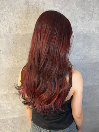 ロング カラー ブリーチなしベージュ レイヤーカットはるかのヘアスタイル