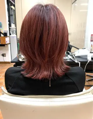 ミディアム カラー フリーランス理美容師 いさかのヘアスタイル