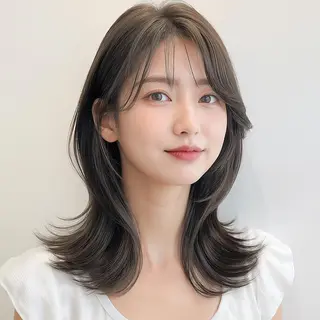 セミロング レイヤーカット/韓国 🤎きのした いちかのヘアスタイル