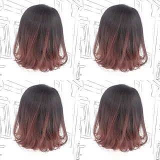 ミディアム カラー TOMOKA 艶髪/透明感カラーのヘアスタイル