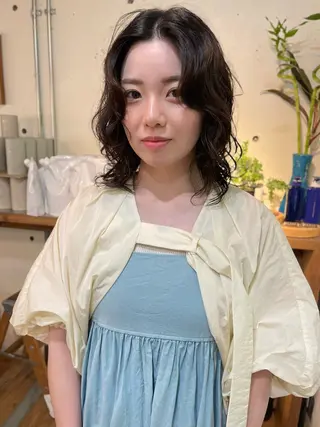 ミディアム パーマ YUKI 新宿カット パーマ/カラーのヘアスタイル