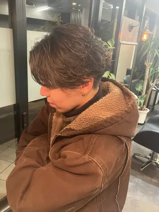ショート パーマ メンズ 透明感カラー/ 髪質改善町田佑人のヘアスタイル