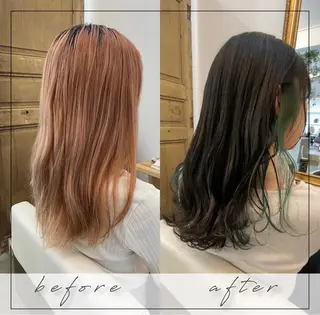 セミロング くせ毛×ショート 上岡勇祐のヘアスタイル