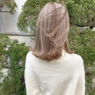 ミディアム カラー ヘアアレンジ 韓国風×透明感カラー 髪質改善オタベシンヤのヘアスタイル