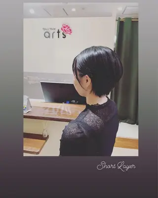ショート ハイライト/インナー /ブリーチ/レイヤーのヘアスタイル