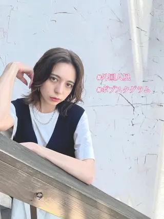 ミディアム カラー ヘアアレンジ ✨前田 優・2拠点✨ ✨恵比寿・札幌店✨のヘアスタイル