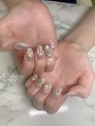 ネイル はな💎ネイル ワンホン、長さ出しのネイルデザイン