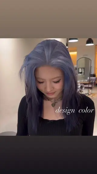 セミロング カラー 💜ハイトーン💛 マジカルかいちゃんのヘアスタイル
